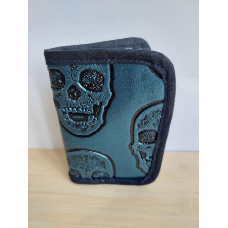 Porte-carte Haloween bleu - Fait main