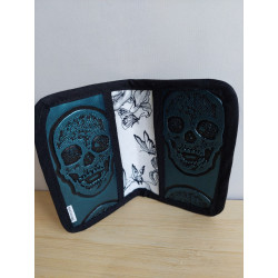 Porte-carte Haloween bleu - Fait main