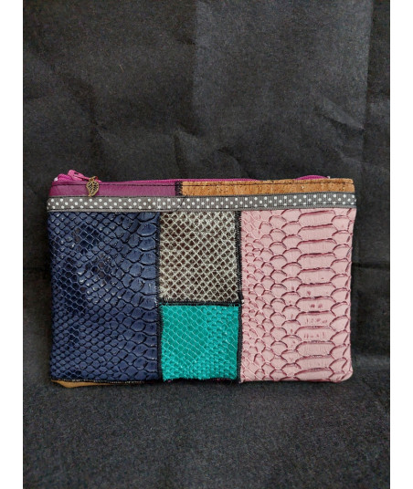 Petite Pochette Caleïdo Upcycling - Fait main