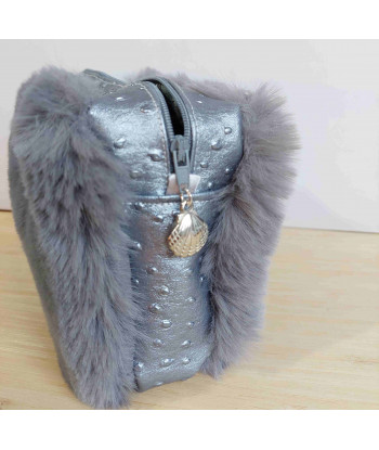 Sac en fourrure grise - Fait main
