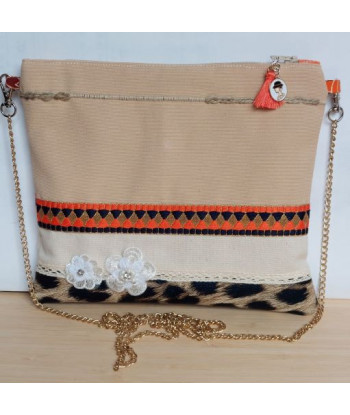 Pochette Midinette orangé - Fait main