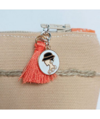 Pochette Midinette orangé - Fait main