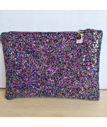 Pochette pailletée violette - Fait main