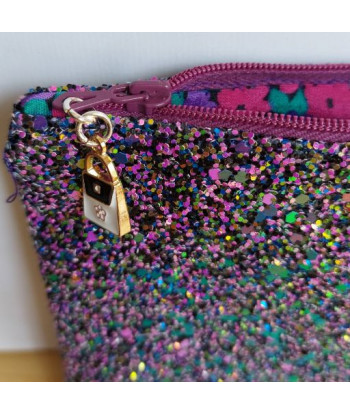 Pochette pailletée violette - Fait main